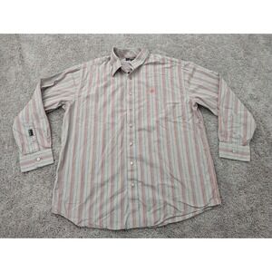 Sean John Button Up Shirt‎ Mens 2XB Big Long Sleeve Logo Striped Casual